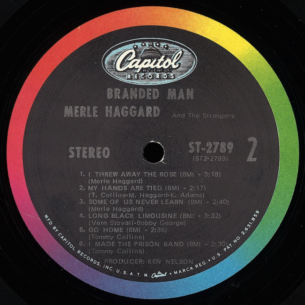 Merle Haggard - Branded Man LP side 2