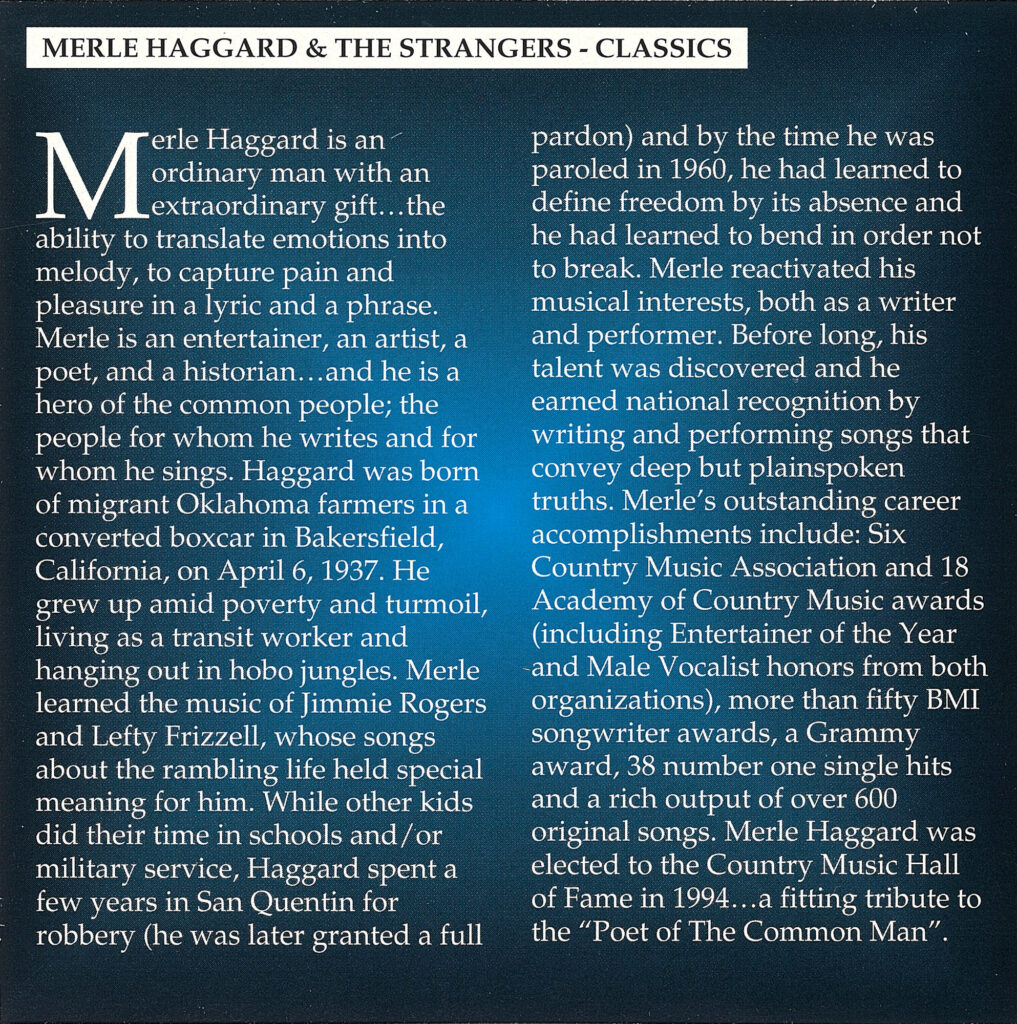 Merle Haggard - Classics book page 1